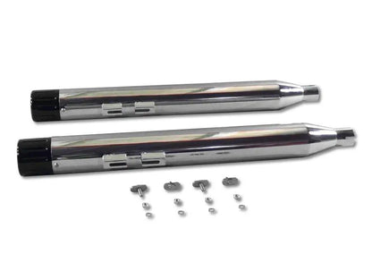 V-Twin Muffler Set with Black Revolver End Tips for Harley Davidson FLT (1995-2004) by V-Twin