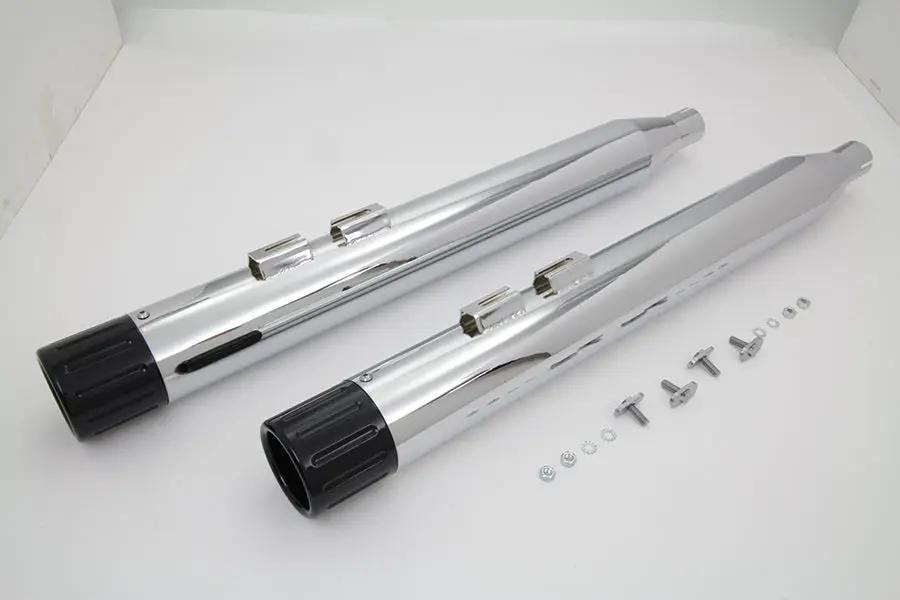 V-Twin Muffler Set with Black Revolver End Tips for Harley Davidson FLT (1995-2004) by V-Twin