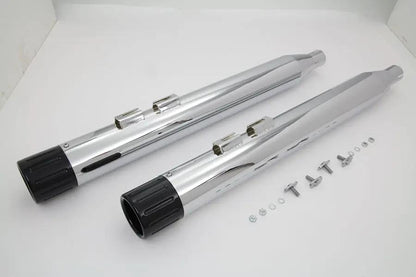 V-Twin Muffler Set with Black Revolver End Tips for Harley Davidson FLT (1995-2004) by V-Twin