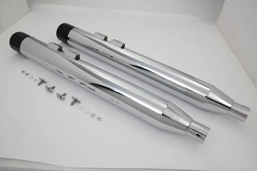 V-Twin Muffler Set with Black Revolver End Tips for Harley Davidson FLT (1995-2004) by V-Twin