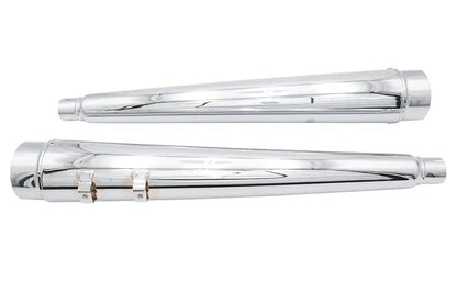 Ultima 4 Inch Megaphone Muffler Set for Harley Davidson FLT - Chrome by Ultima