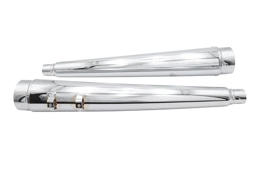 Ultima 4 Inch Megaphone Muffler Set for Harley Davidson FLT - Chrome by Ultima