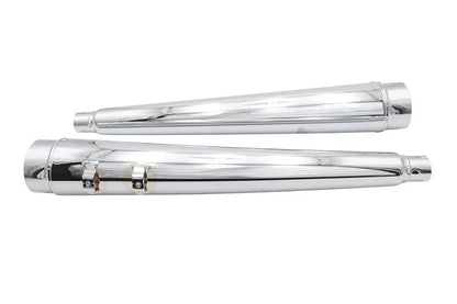 Ultima 4 Inch Megaphone Muffler Set for Harley Davidson FLT - Chrome by Ultima