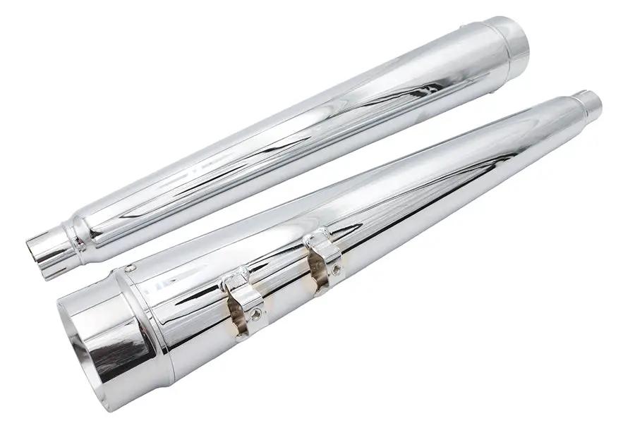 Ultima 4 Inch Megaphone Muffler Set for Harley Davidson FLT - Chrome by Ultima