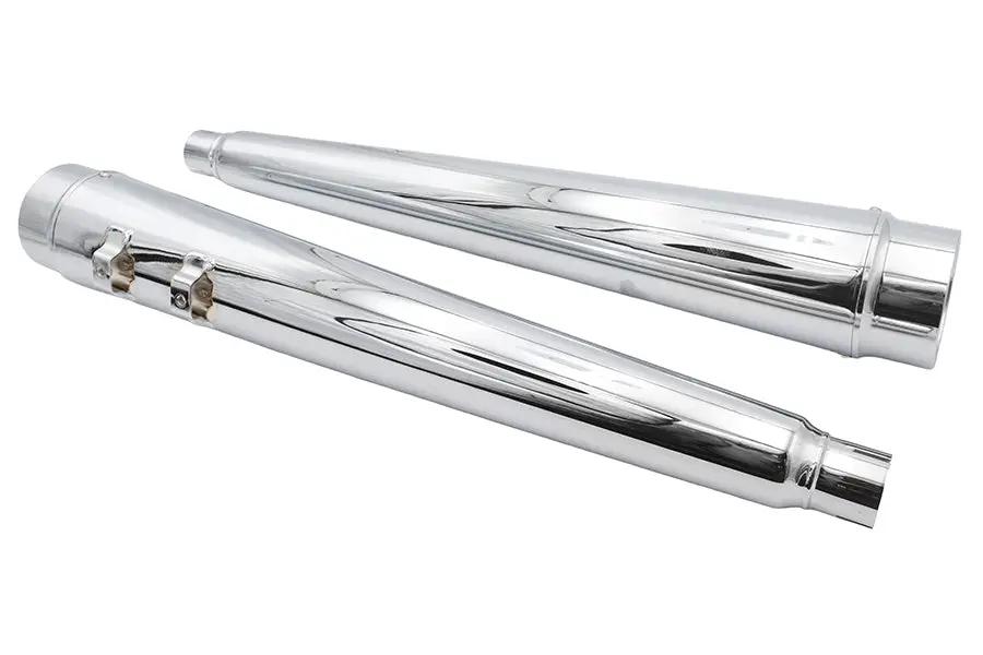 Ultima 4 Inch Megaphone Muffler Set for Harley Davidson FLT - Chrome by Ultima