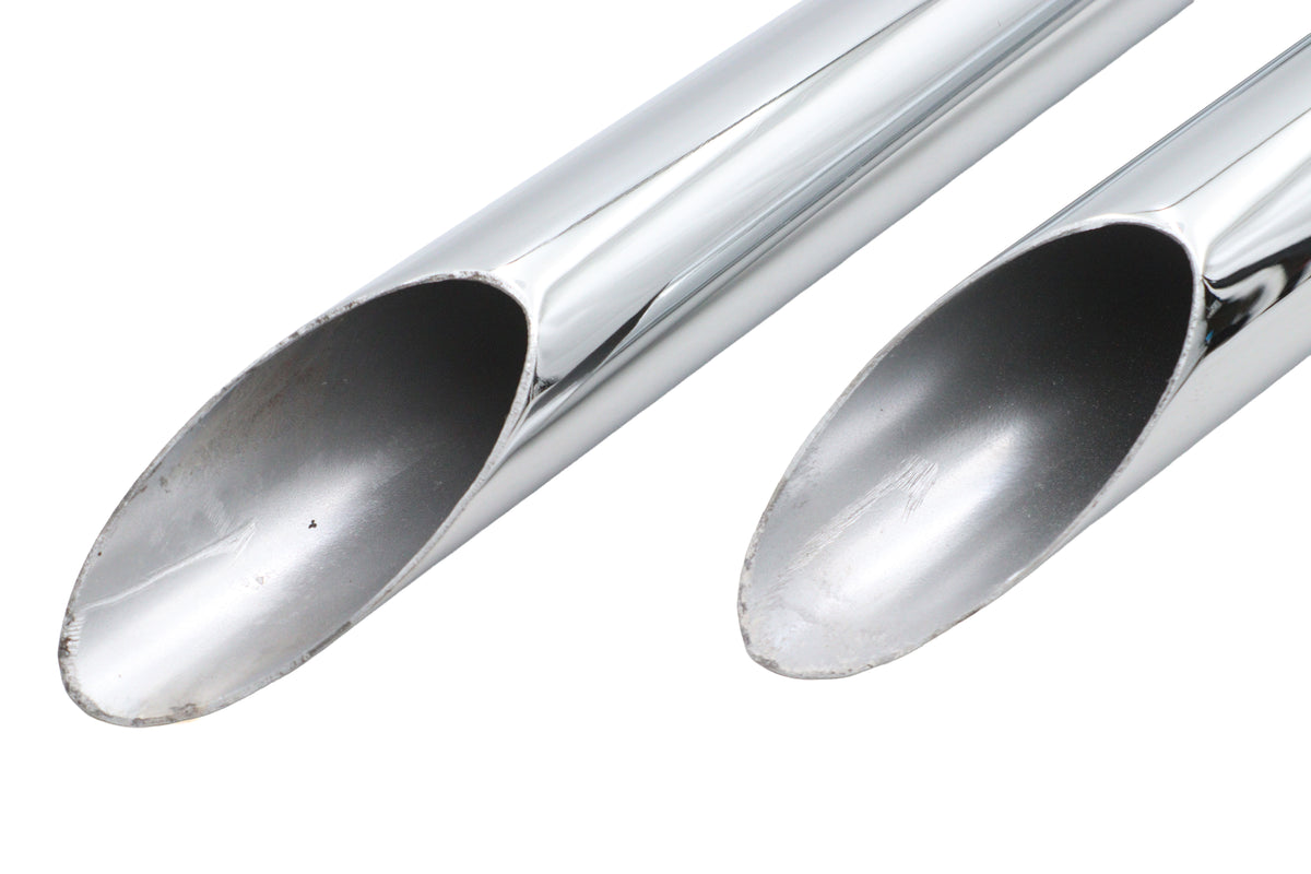 Ultima Panhead Exhaust Drag Pipe Set Slash Cut for Harley Davidson FL Models