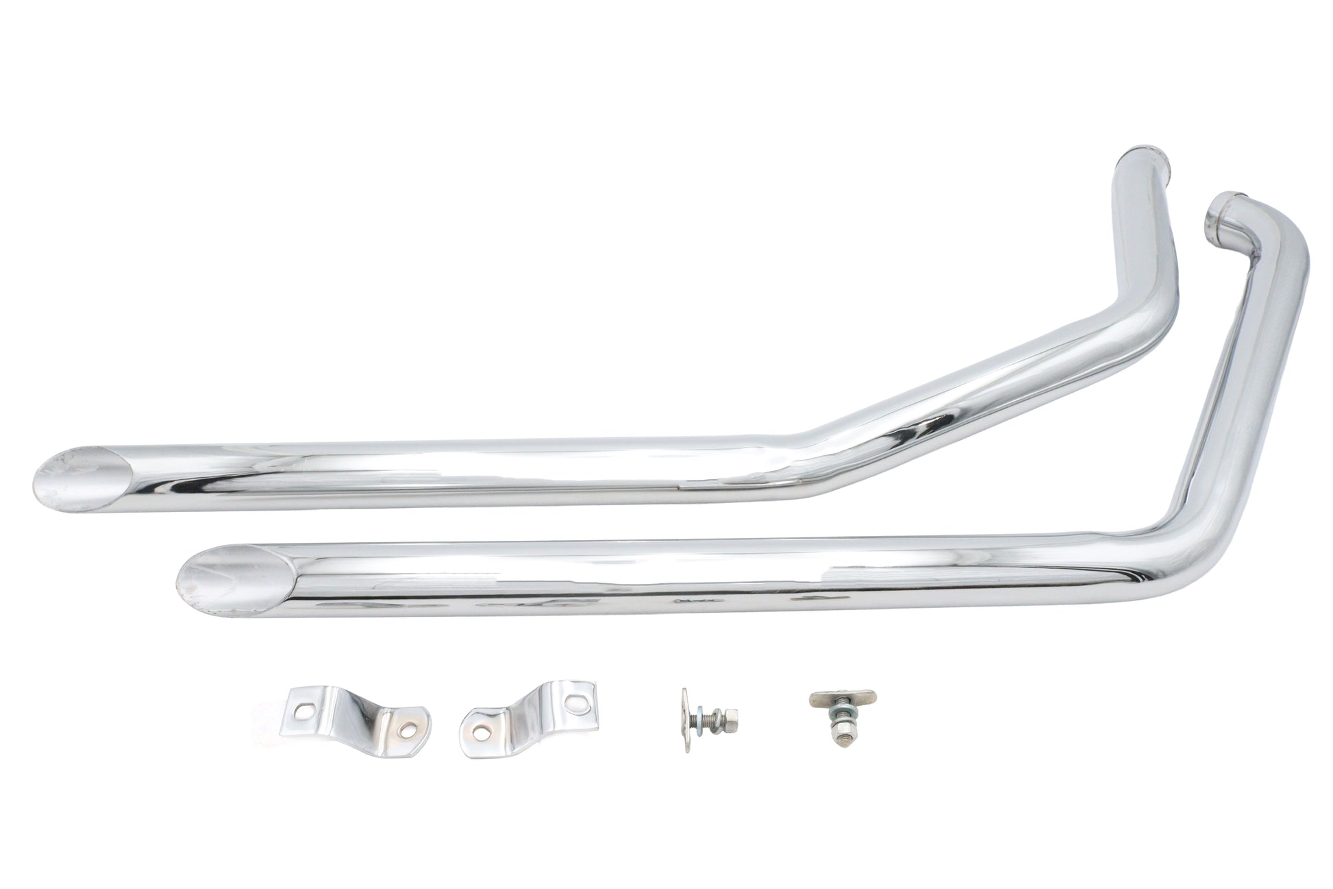 Ultima Chrome Drag Pipe Set Slash Cut for Harley Davidson FX Models – Part 60-205