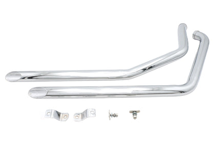 Ultima Chrome Drag Pipe Set Slash Cut for Harley Davidson FX Models – Part 60-205