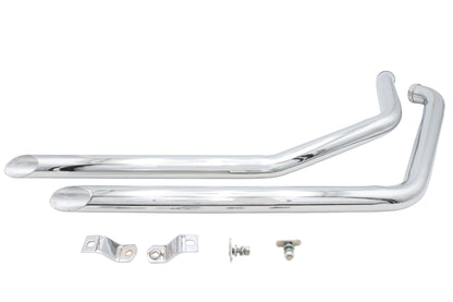 Ultima Chrome Drag Pipe Set Slash Cut for Harley Davidson FX Models – Part 60-205