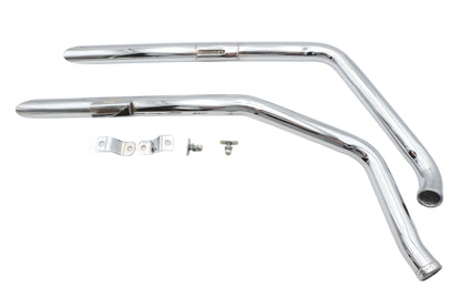 Ultima Chrome Drag Pipe Set Slash Cut for Harley Davidson FX Models – Part 60-205