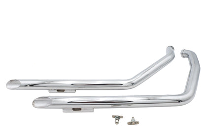 Ultima Chrome Drag Pipe Set Slash Cut for Harley Davidson FXD 1991-2005 – Part Number 60-207
