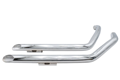 Ultima Chrome Drag Pipe Set Slash Cut for Harley Davidson FXD (Part #60-208)