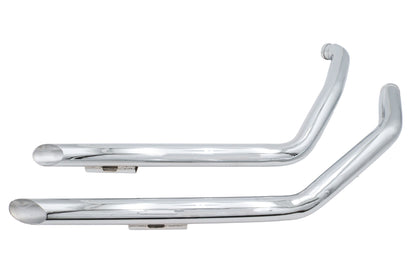 Ultima Chrome Drag Pipe Set Slash Cut for Harley Davidson FXD (Part #60-208)