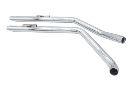 Ultima Chrome Drag Pipe Set Slash Cut for Harley Davidson FXD (Part #60-208)