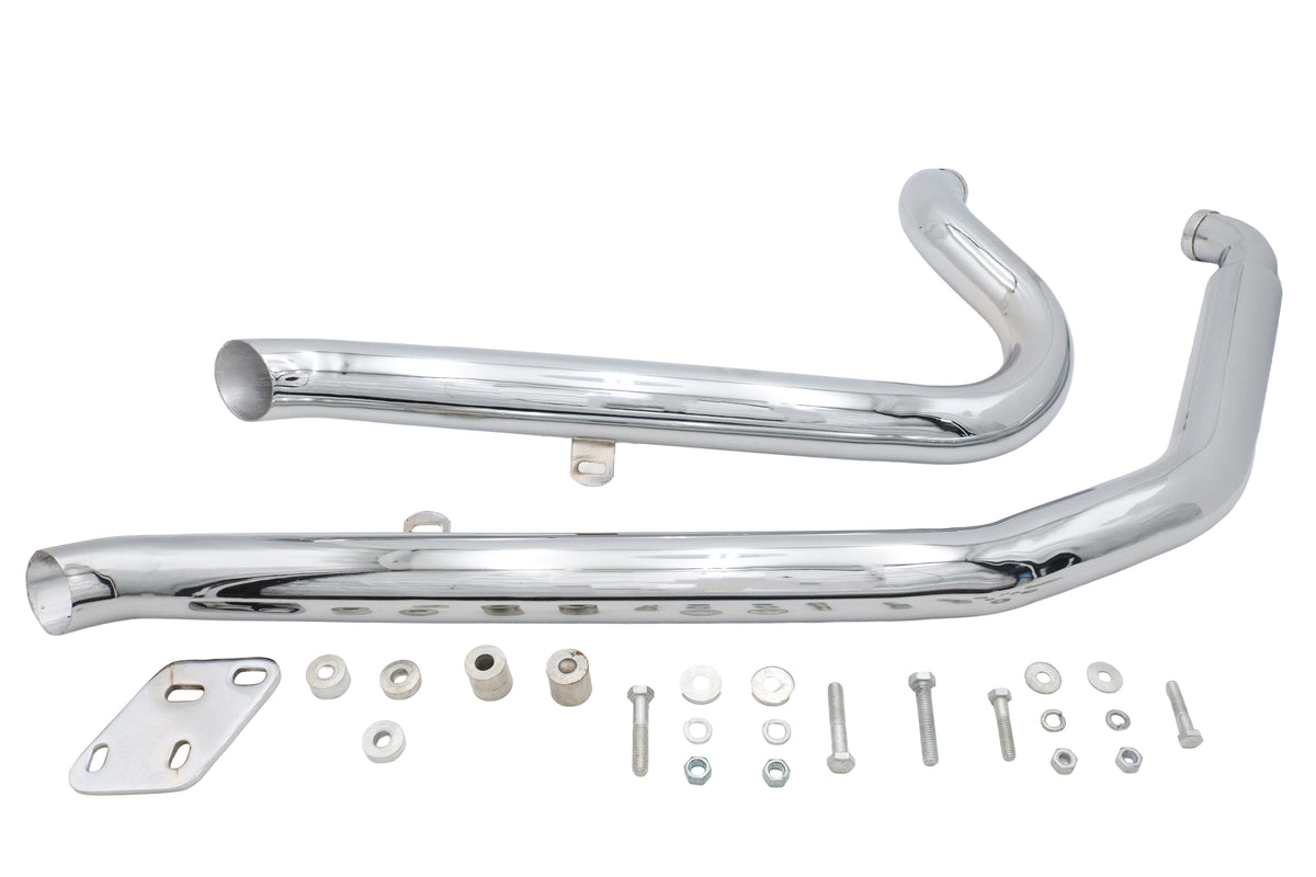 Ultima Big Growl Down N Outs Exhaust Pipe Set Chrome for Harley Davidson