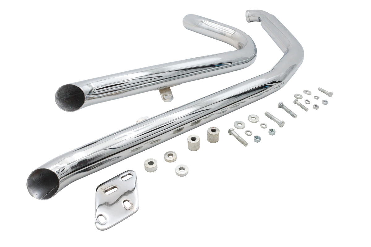 Ultima Big Growl Down N Outs Exhaust Pipe Set Chrome for Harley Davidson