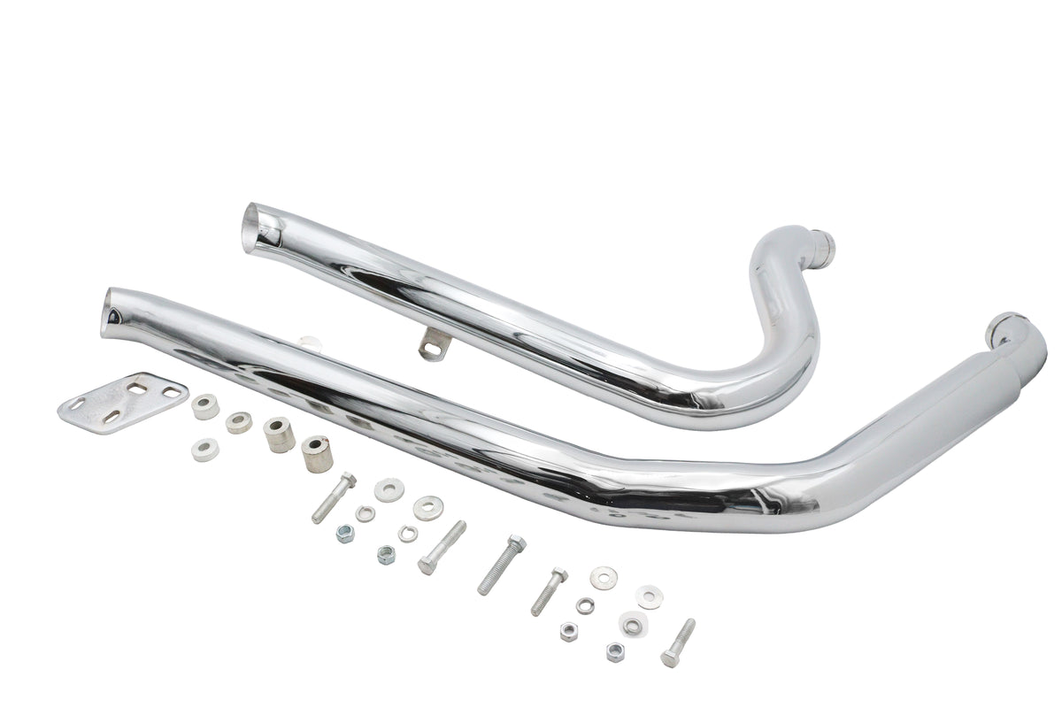 Ultima Big Growl Down N Outs Exhaust Pipe Set Chrome for Harley Davidson