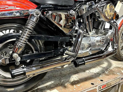 V-Twin Factory Sample MCM 2-1/4 Inch Vortex Drag Pipe Set for Harley Davidson XL Models by V-Twin