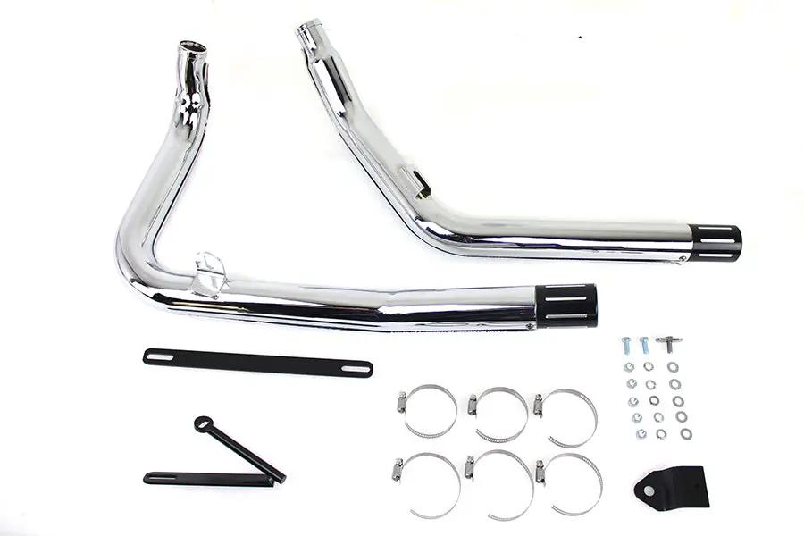 V-Twin Factory Sample MCM 2-1/4 Inch Vortex Drag Pipe Set for Harley Davidson XL Models by V-Twin