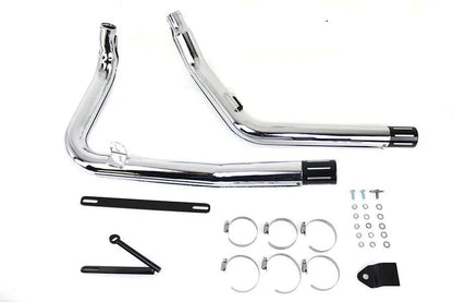 V-Twin Factory Sample MCM 2-1/4 Inch Vortex Drag Pipe Set for Harley Davidson XL Models by V-Twin