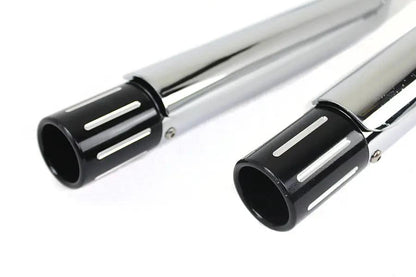 V-Twin Factory Sample MCM 2-1/4 Inch Vortex Drag Pipe Set for Harley Davidson XL Models by V-Twin