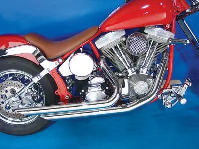 V-Twin Factory Sample Wyatt Gatling Exhaust Drag Pipe Set Down for Harley Davidson FXST by V-Twin