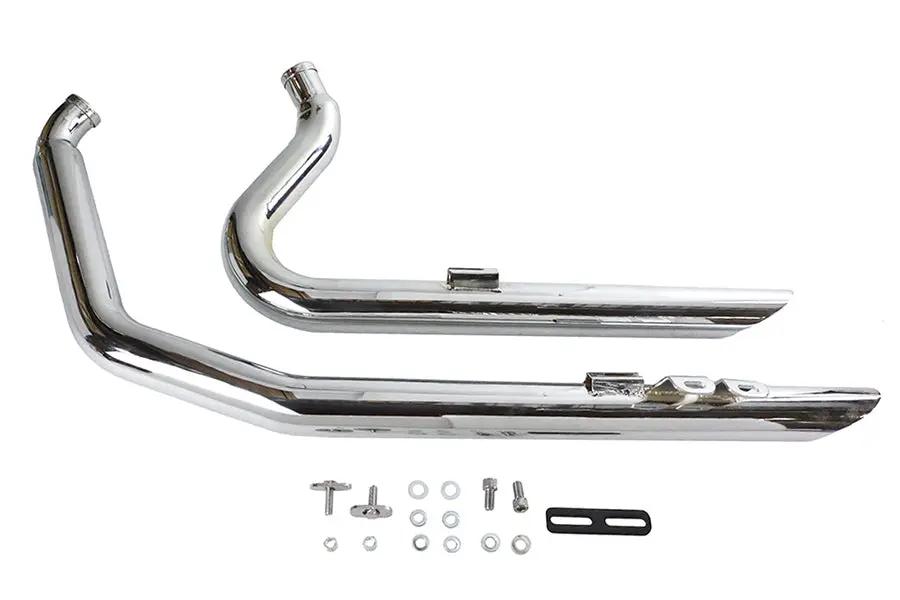 V-Twin Factory Sample Wyatt Gatling Exhaust Drag Pipe Set Down for Harley Davidson FXST by V-Twin