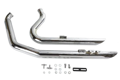 V-Twin Factory Sample Wyatt Gatling Exhaust Drag Pipe Set Down for Harley Davidson FXST by V-Twin