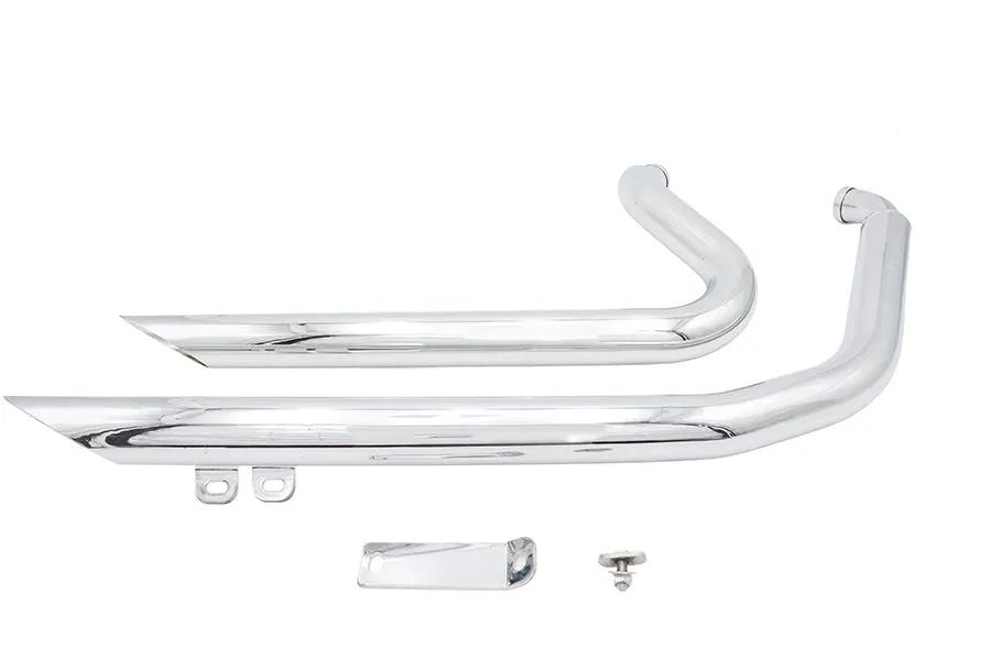 V-Twin Factory Sample Wyatt Gatling Exhaust Drag Pipe Set Down - 40 Inches for Harley Davidson FXST by V-Twin