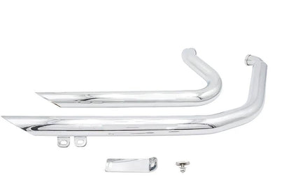 V-Twin Factory Sample Wyatt Gatling Exhaust Drag Pipe Set Down - 40 Inches for Harley Davidson FXST by V-Twin