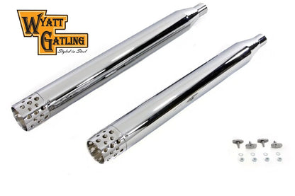 V-Twin Factory Sample Wyatt Gatling Muffler Set Chrome for Harley Davidson FLT by V-Twin