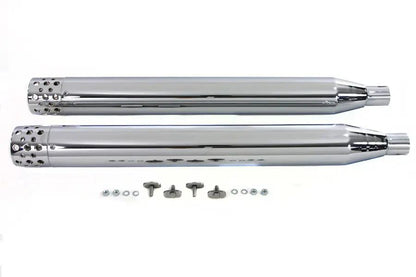 V-Twin Factory Sample Wyatt Gatling Muffler Set Chrome for Harley Davidson FLT by V-Twin