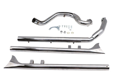 V-Twin Factory Sample True Dual Header with Fishtails Chrome 30-7076 for Harley-Davidson FLT
