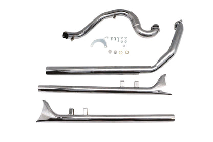 V-Twin Factory Sample True Dual Header with Fishtails Chrome 30-7076 for Harley-Davidson FLT