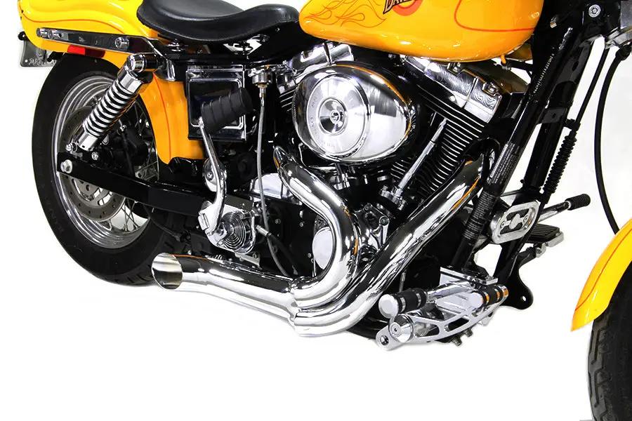 V-Twin Factory Sample Wyatt Gatling 2 into 1 Exhaust Pipe Header Kit for Harley Davidson FXST and FXR Models by V-Twin