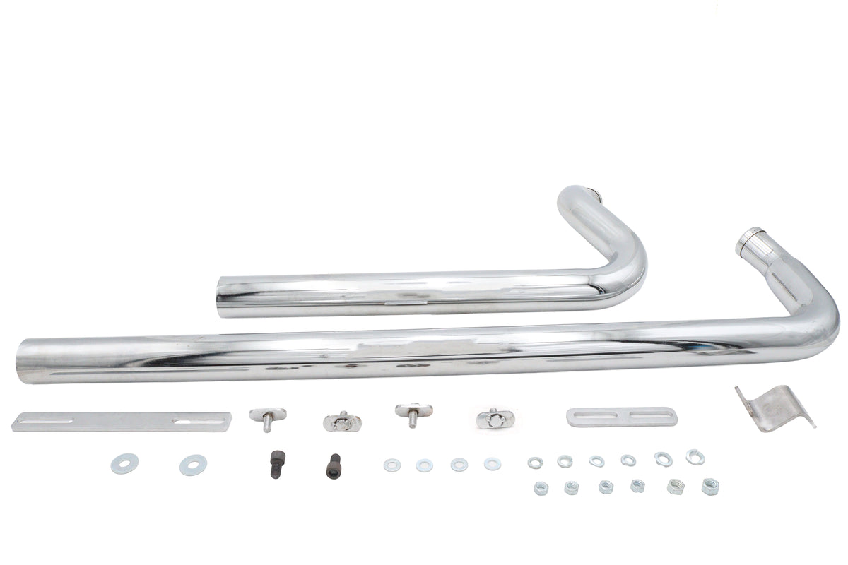 V-Twin Factory Sample Chrome Shotgun-Style Exhaust Drag Pipe Set 30-7082