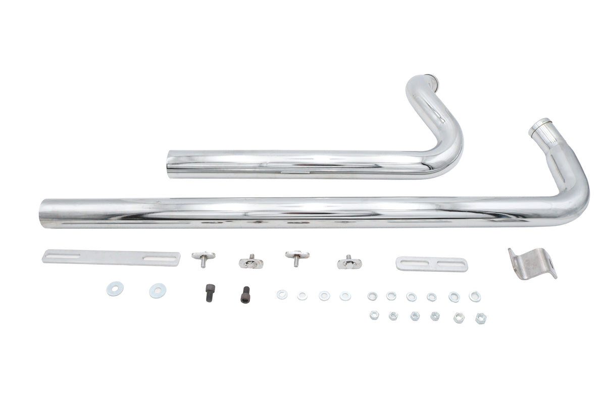 V-Twin Factory Sample Chrome Shotgun-Style Exhaust Drag Pipe Set 30-7082