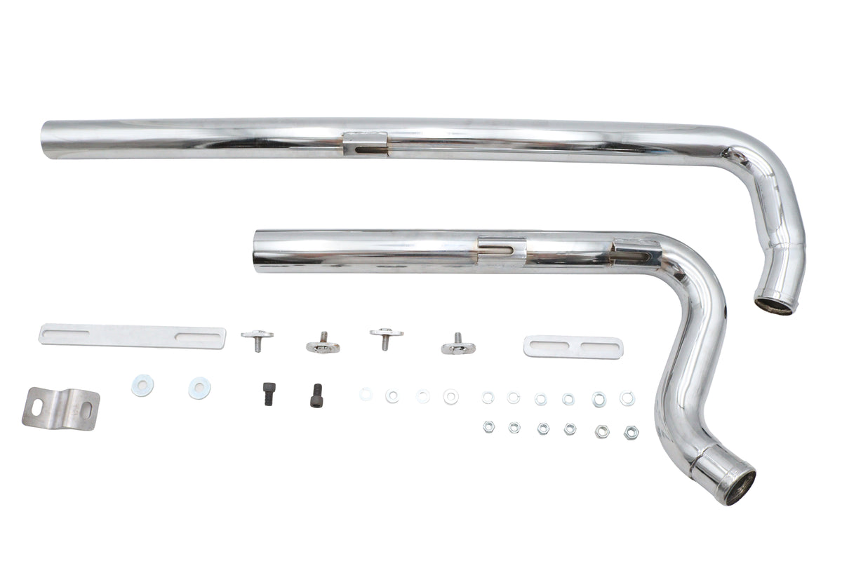 V-Twin Factory Sample Chrome Shotgun-Style Exhaust Drag Pipe Set 30-7082