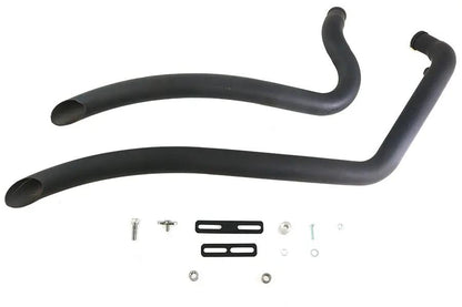 Wyatt Gatling Smooth Radius Pipe Set Black for Harley Davidson FXST (1986-1995) by Wyatt Gatling