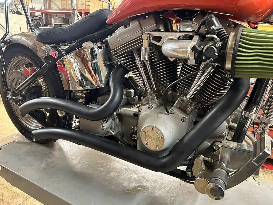 Wyatt Gatling Smooth Radius Pipe Set Black for Harley Davidson FXST (1986-1995) by Wyatt Gatling