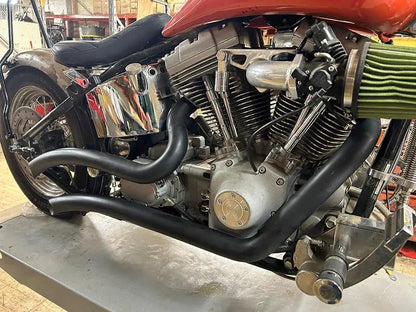 Wyatt Gatling Smooth Radius Pipe Set Black for Harley Davidson FXST (1986-1995) by Wyatt Gatling