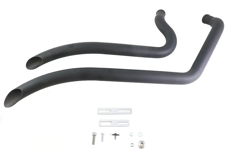 Wyatt Gatling Smooth Radius Pipe Set Black for Harley Davidson FXST (2007-2016) by Wyatt Gatling