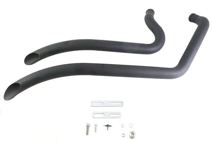 Wyatt Gatling Smooth Radius Pipe Set Black for Harley Davidson FXST (2007-2016) by Wyatt Gatling