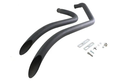 Wyatt Gatling Smooth Radius Pipe Set Black for Harley Davidson FXST (2007-2016) by Wyatt Gatling