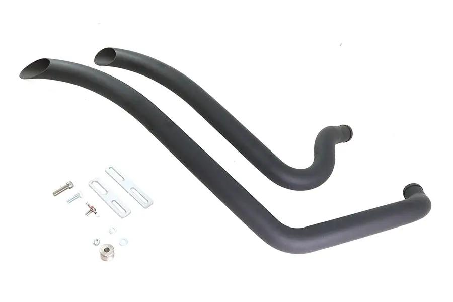 Wyatt Gatling Smooth Radius Pipe Set Black for Harley Davidson FXST (2007-2016) by Wyatt Gatling