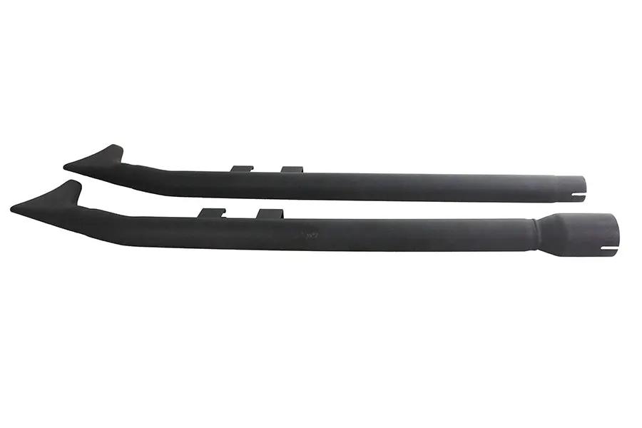 V-Twin FLT Upsweep Straight Fishtail Set with Black Finish for Harley Davidson FLT Models by V-Twin