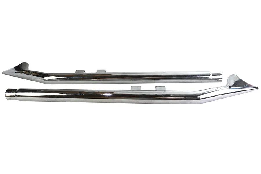 V-Twin FLT Upsweep Straight Fishtail Exhaust Set Chrome Part 7979 for Harley Davidson FLT Models by V-Twin