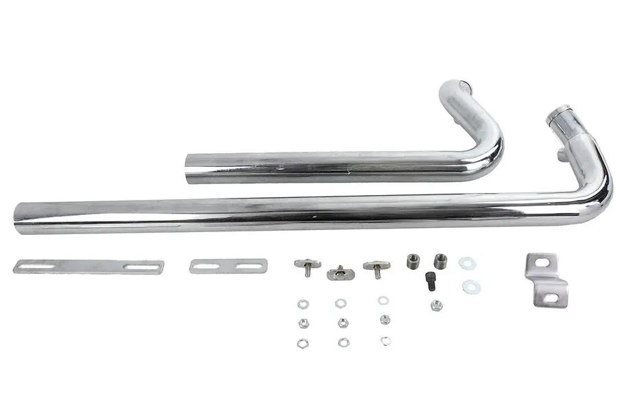 V-Twin Exhaust Drag Pipe Set Chrome Shotgun Style for Harley Davidson FXST (2007-2016) by V-Twin