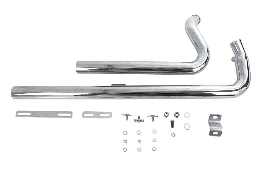 V-Twin Exhaust Drag Pipe Set Chrome Shotgun Style for Harley Davidson FXST (2007-2016) by V-Twin