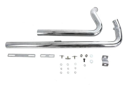 V-Twin Exhaust Drag Pipe Set Chrome Shotgun Style for Harley Davidson FXST (2007-2016) by V-Twin